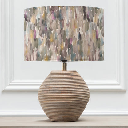 CERYS TABLE LAMPBASE WHITE/AZIMA EVA 40CM LAMPSHADE IRONSTONE