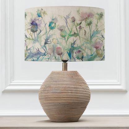 CERYS TABLE LAMPBASE WHITE/CIRSIUM EVA 40CM LAMPSHADE DAMSON