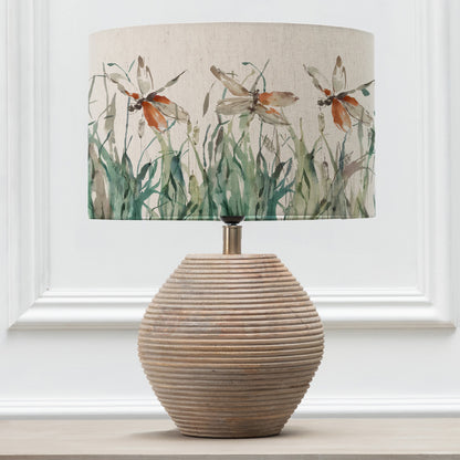 CERYS TABLE LAMPBASE WHITE/NIGHTINGALE EVA 40CM LAMPSHADE PERIDOT
