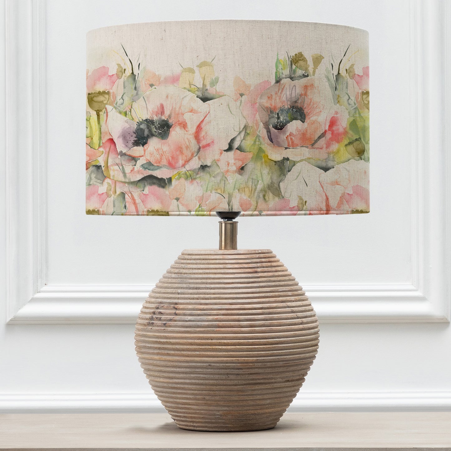 CERYS TABLE LAMPBASE WHITE/PAPAVERA EVA 40CM LAMPSHADE SWEETPEA