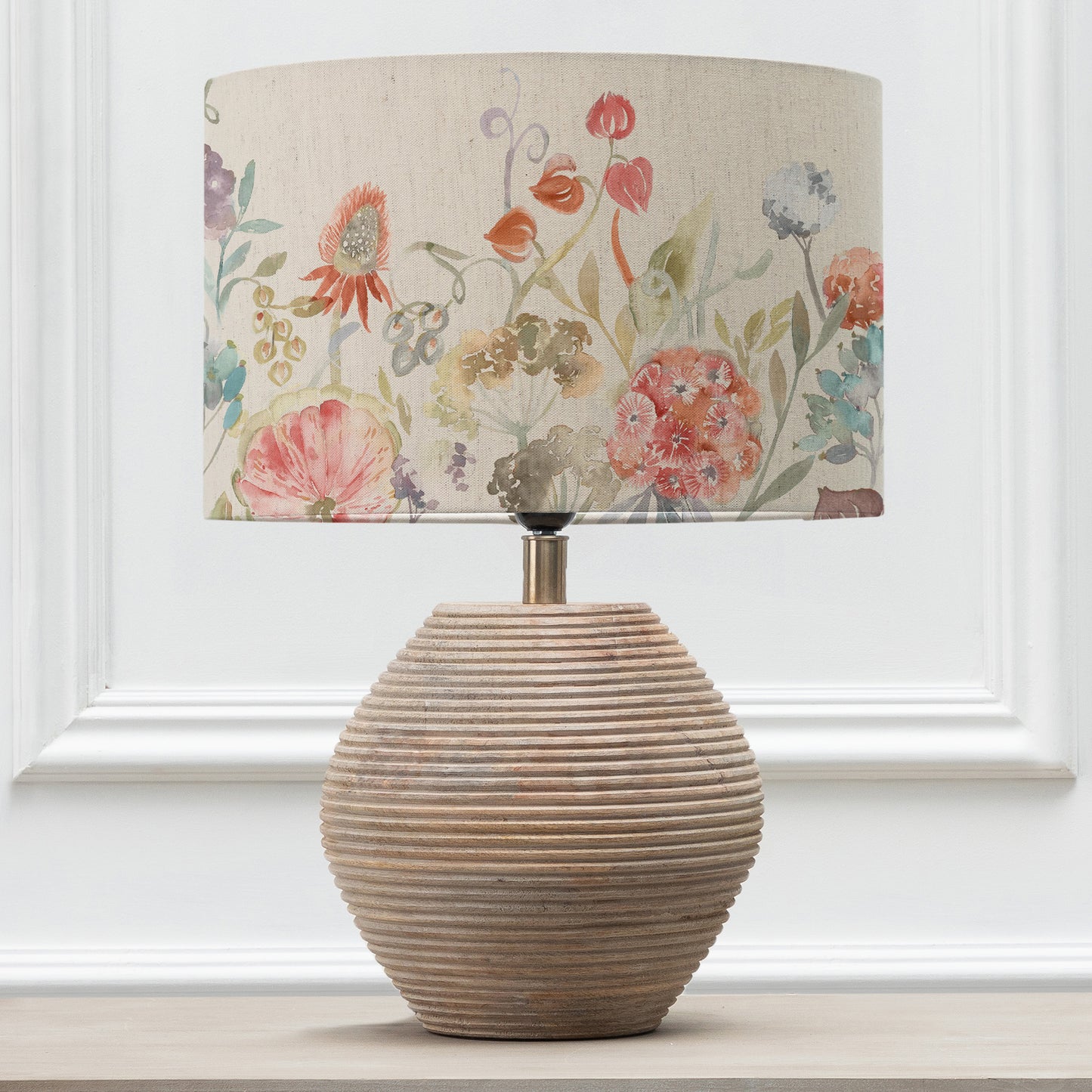 CERYS TABLE LAMPBASE WHITE/PATRICE EVA 40CM LAMPSHADE CINNAMON