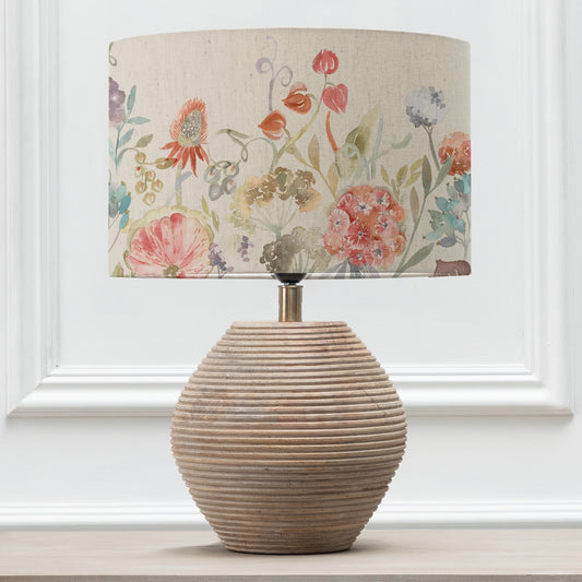 CERYS TABLE LAMPBASE WHITE/PATRICE EVA 40CM LAMPSHADE CINNAMON