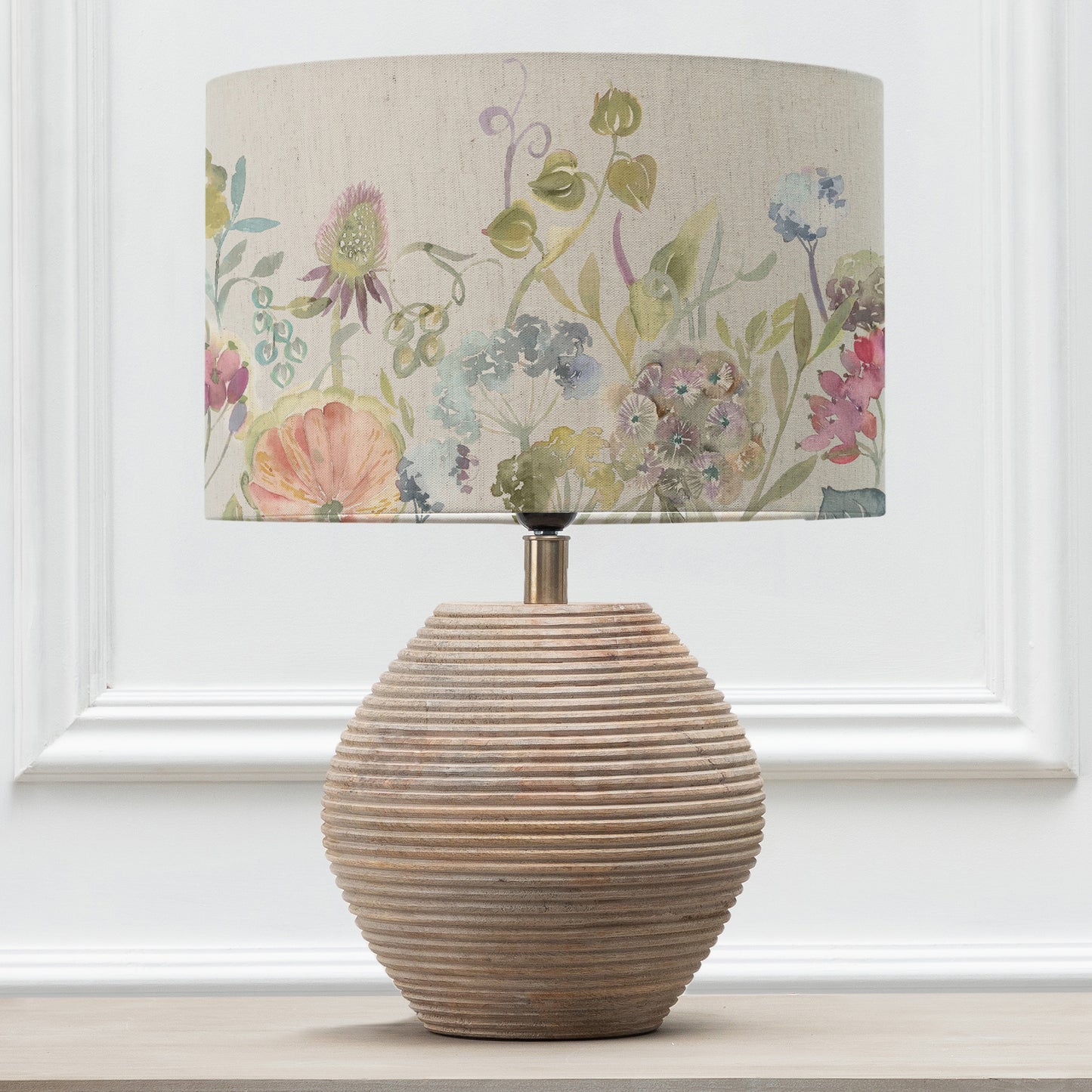 CERYS TABLE LAMPBASE WHITE/PATRICE EVA 40CM LAMPSHADE LOGANBERRY