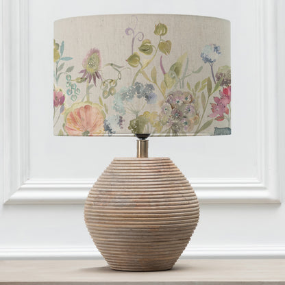 CERYS TABLE LAMPBASE WHITE/PATRICE EVA 40CM LAMPSHADE LOGANBERRY