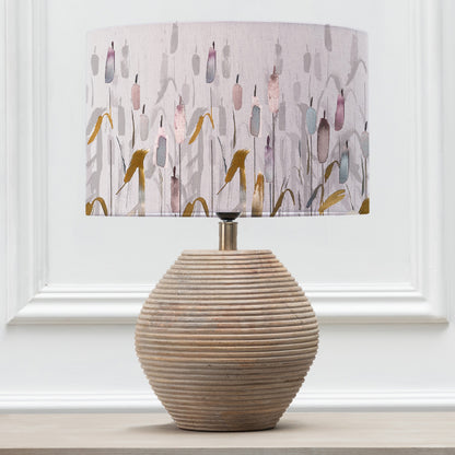 CERYS TABLE LAMPBASE WHITE/SAROMA EVA 40CM LAMPSHADE IRONSTONE