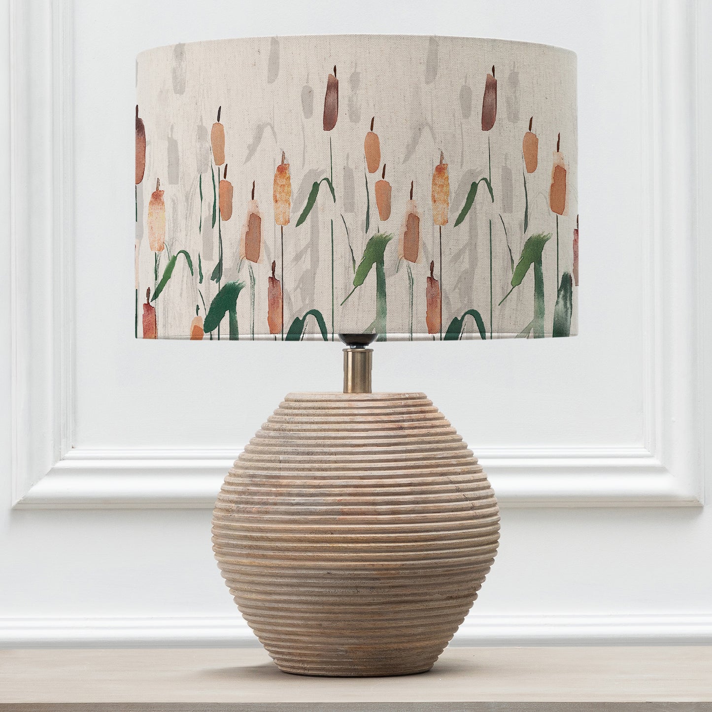 CERYS TABLE LAMPBASE WHITE/SAROMA EVA 40CM LAMPSHADE PERIDOT