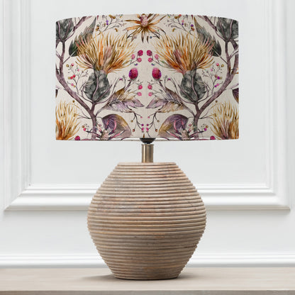 CERYS TABLE LAMPBASE WHITE/VARYS EVA 40CM LAMPSHADE GOLD