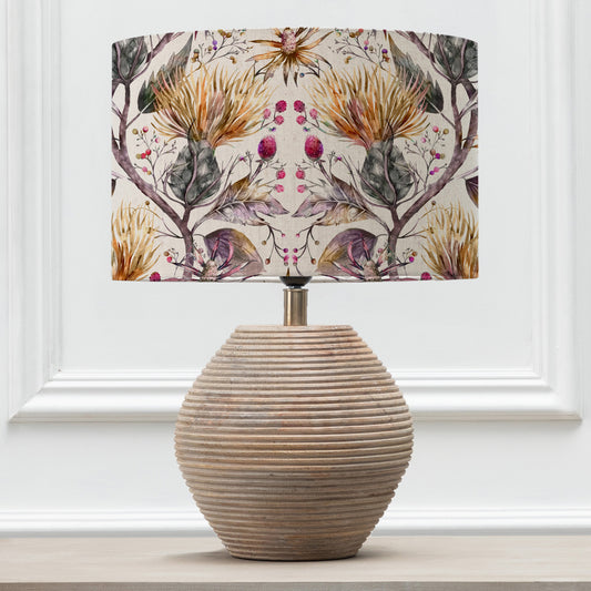 CERYS TABLE LAMPBASE WHITE/VARYS EVA 40CM LAMPSHADE GOLD
