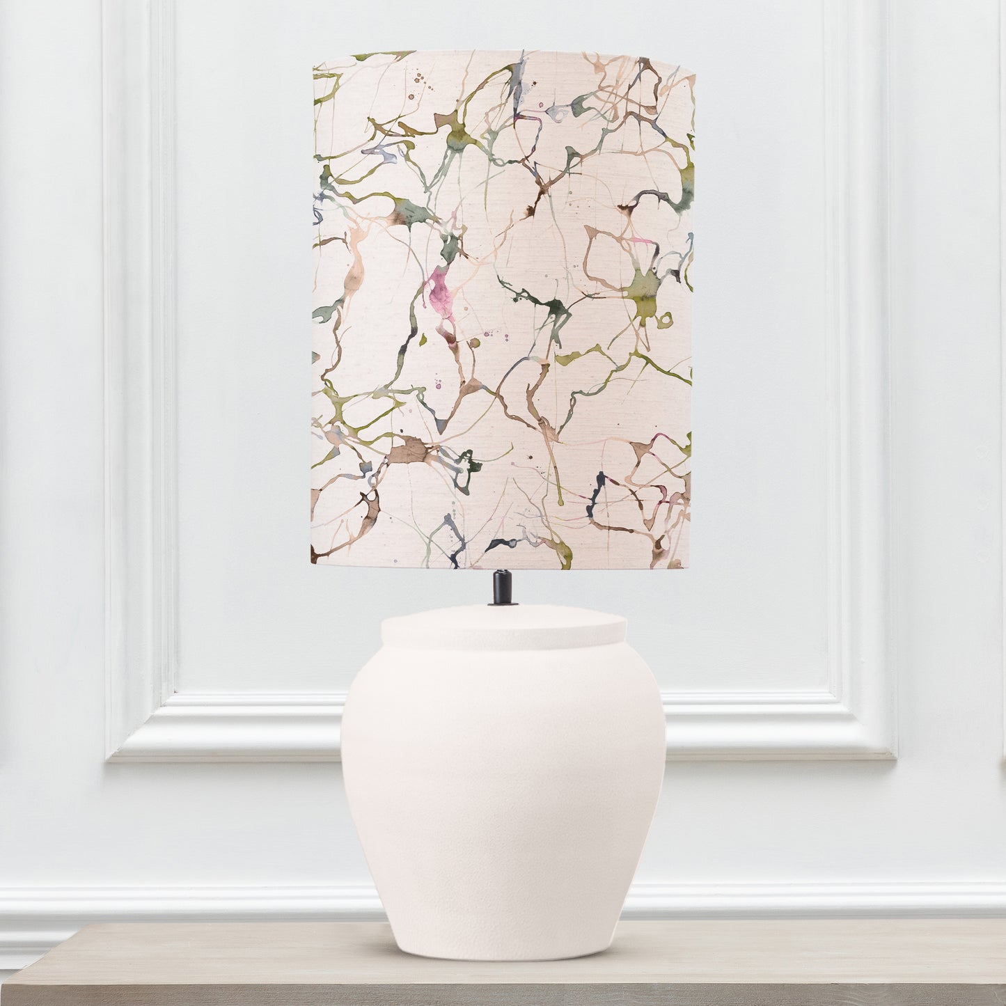 EDESSA TABLE LAMPBASE ECRU/CARRARA ANNA 30CM LAMPSHADE MEADOW