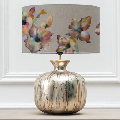 ELPHABA TABLE LAMPBASE GLASS/DEGAS EVA 37CM LAMPSHADE IRONSTONE