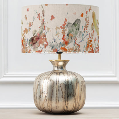 ELPHABA TABLE LAMPBASE GLASS/KOI CARP EVA 37CM LAMPSHADE PERIDOT