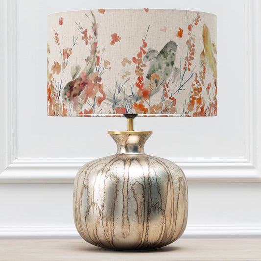 ELPHABA TABLE LAMPBASE GLASS/KOI CARP EVA 37CM LAMPSHADE PERIDOT