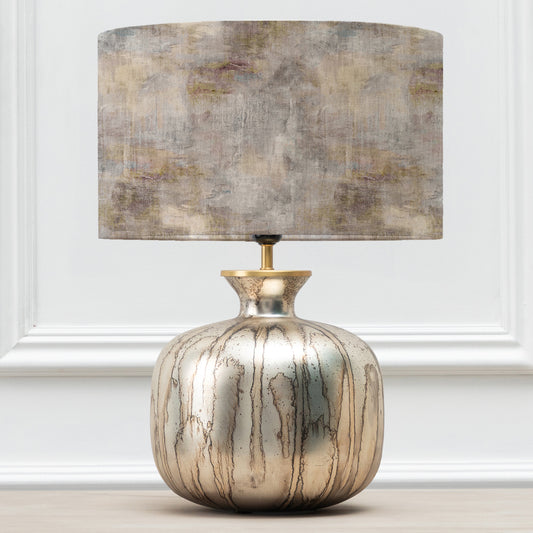 ELPHABA TABLE LAMPBASE GLASS/MONET EVA 37CM LAMPSHADE IRONSTONE