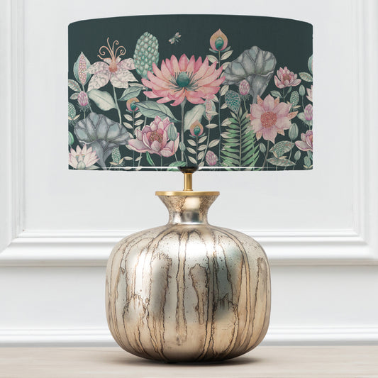 ELPHABA TABLE LAMPBASE GLASS/NESIDORA EVA 37CM LAMPSHADE EMERALD