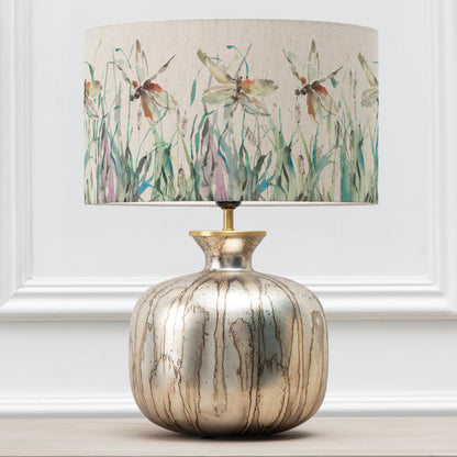 ELPHABA TABLE LAMPBASE GLASS/NIGHTINGALE EVA 37CM LAMPSHADE PERIDOT
