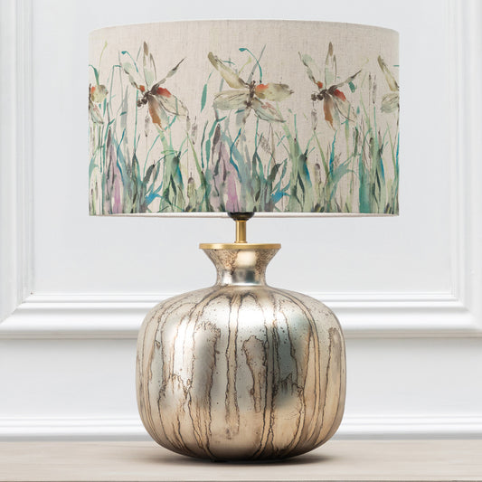 ELPHABA TABLE LAMPBASE GLASS/NIGHTINGALE EVA 37CM LAMPSHADE PERIDOT