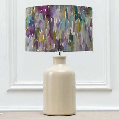 ELSPETH TABLE LAMPBASE CREAM/AZIMA EVA 40CM LAMPSHADE INDIGO