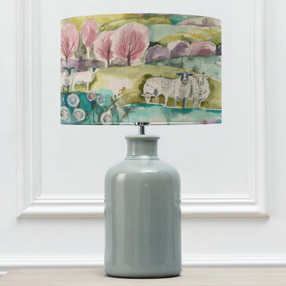 ELSPETH TABLE LAMPBASE DUCK EGG/BUTTERMERE EVA 40CM LAMPSHADE LINEN
