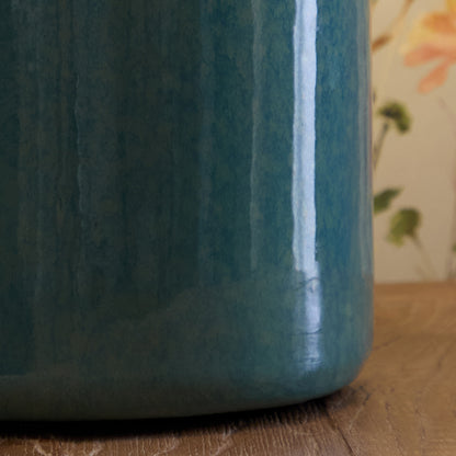 ELSPETH TABLE LAMPBASE AQUA/CARRARA ANNA 25CM LAMPSHADE FROST