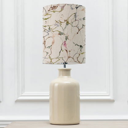 ELSPETH TABLE LAMPBASE CREAM/CARRARA ANNA 25CM LAMPSHADE MEADOW