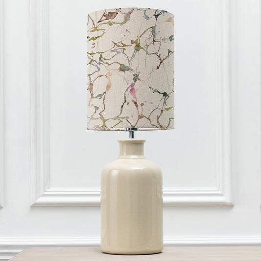 ELSPETH TABLE LAMPBASE CREAM/CARRARA ANNA 25CM LAMPSHADE MEADOW