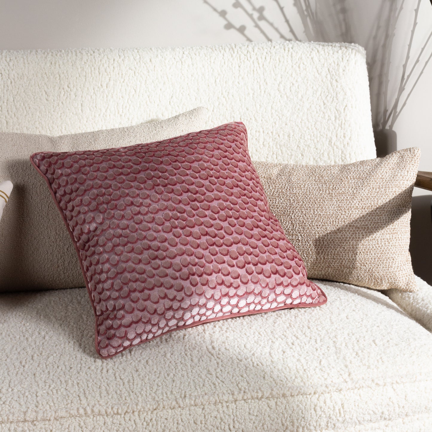 LANZO 45X45 CUSHION CASE PLASTER PINK