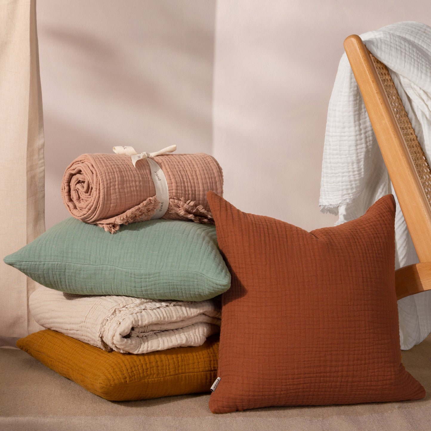 LARK 45X45 CUSHION CASE PINK CLAY