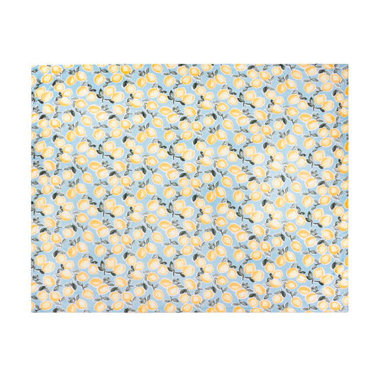 LEMONS 130X150 FLEECE THROW BLUE