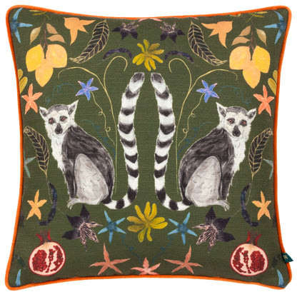 LEMURS 43X43 CUSHION CASE EMERALD