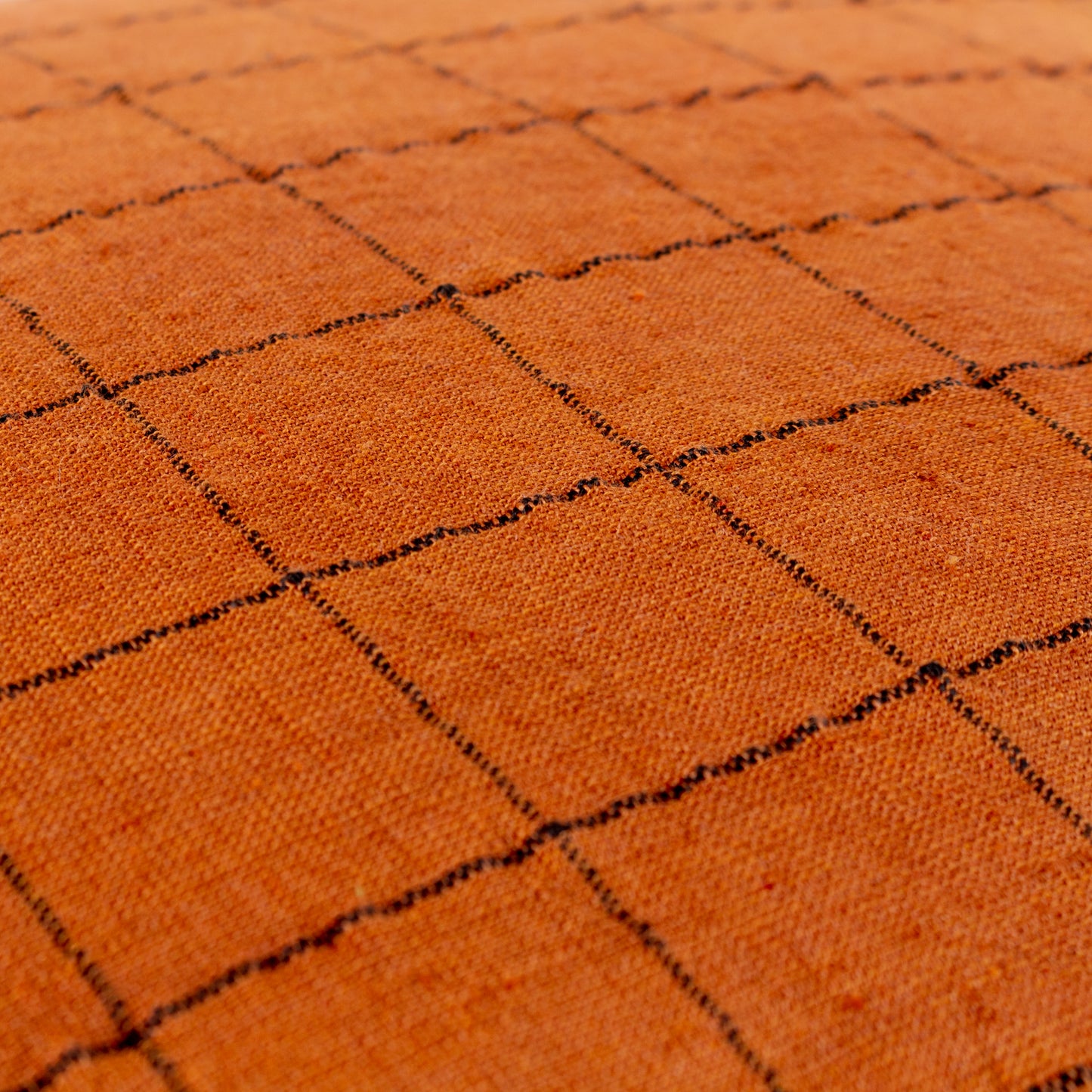 LINEN GRID CHECK 50X50 CUSHION CASE BRICK