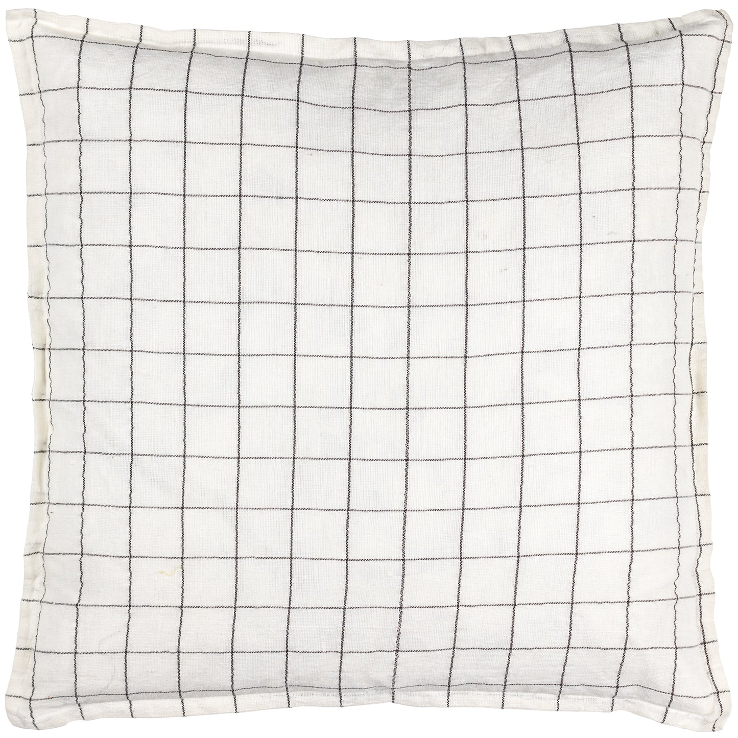 LINEN GRID CHECK 50X50 CUSHION CASE ECRU