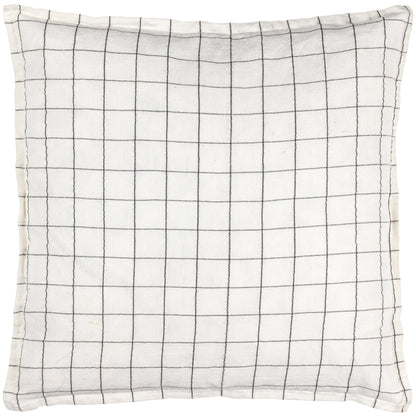 LINEN GRID CHECK 50X50 CUSHION CASE ECRU