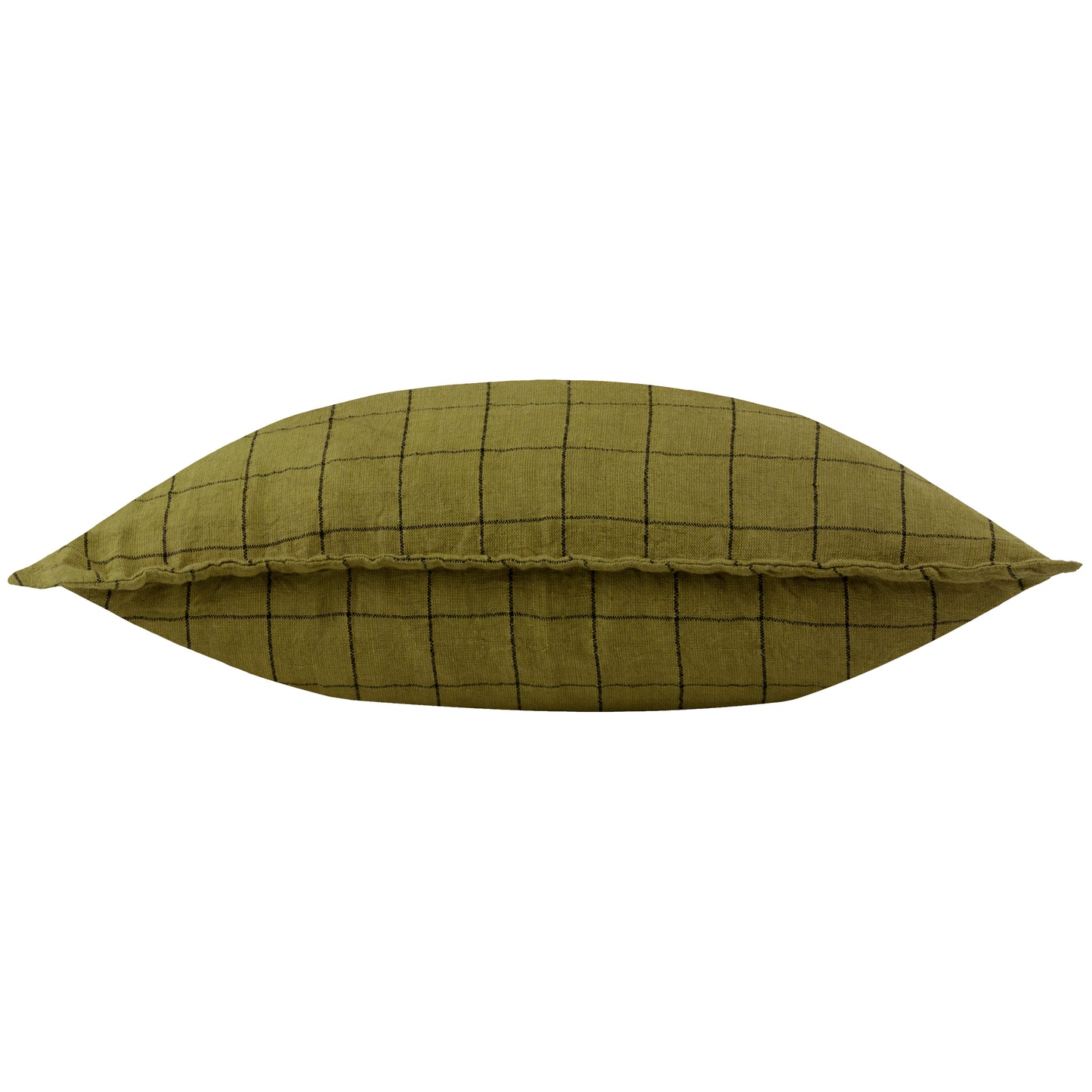 LINEN GRID CHECK 50X50 CUSHION CASE OLIVE