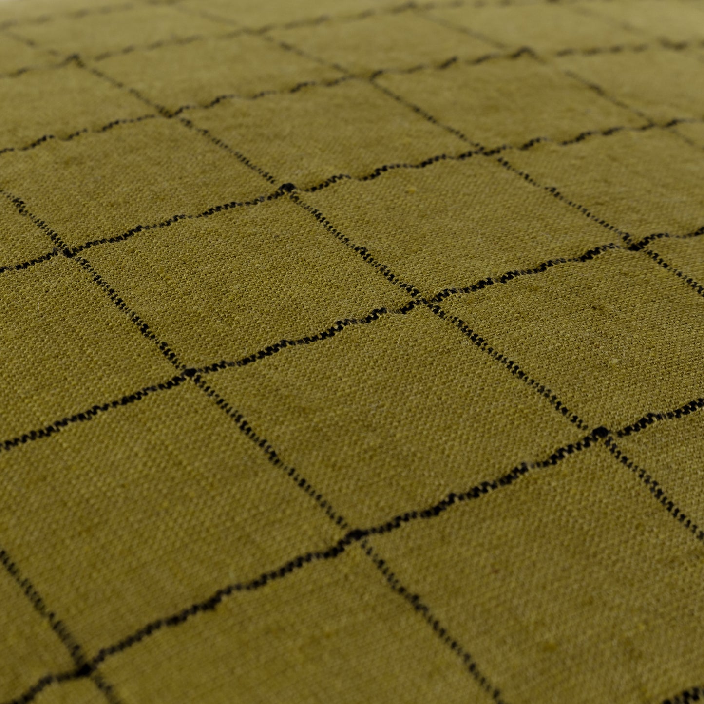 LINEN GRID CHECK 50X50 CUSHION CASE OLIVE