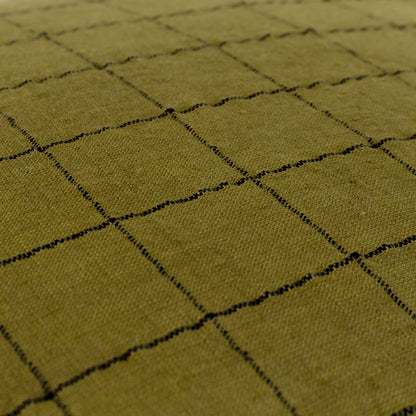 LINEN GRID CHECK 50X50 CUSHION CASE OLIVE
