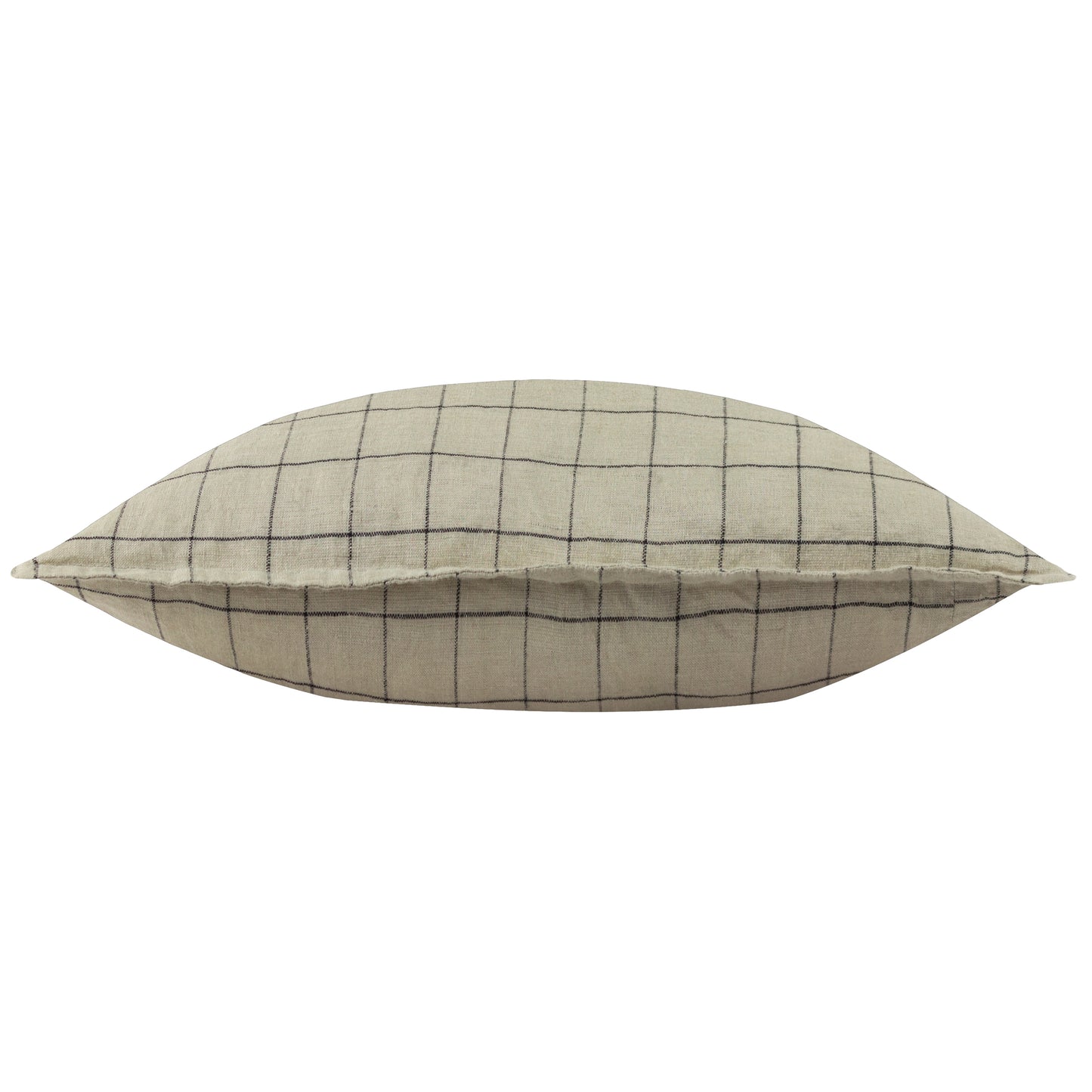 LINEN GRID CHECK 50X50 CUSHION CASE STONE