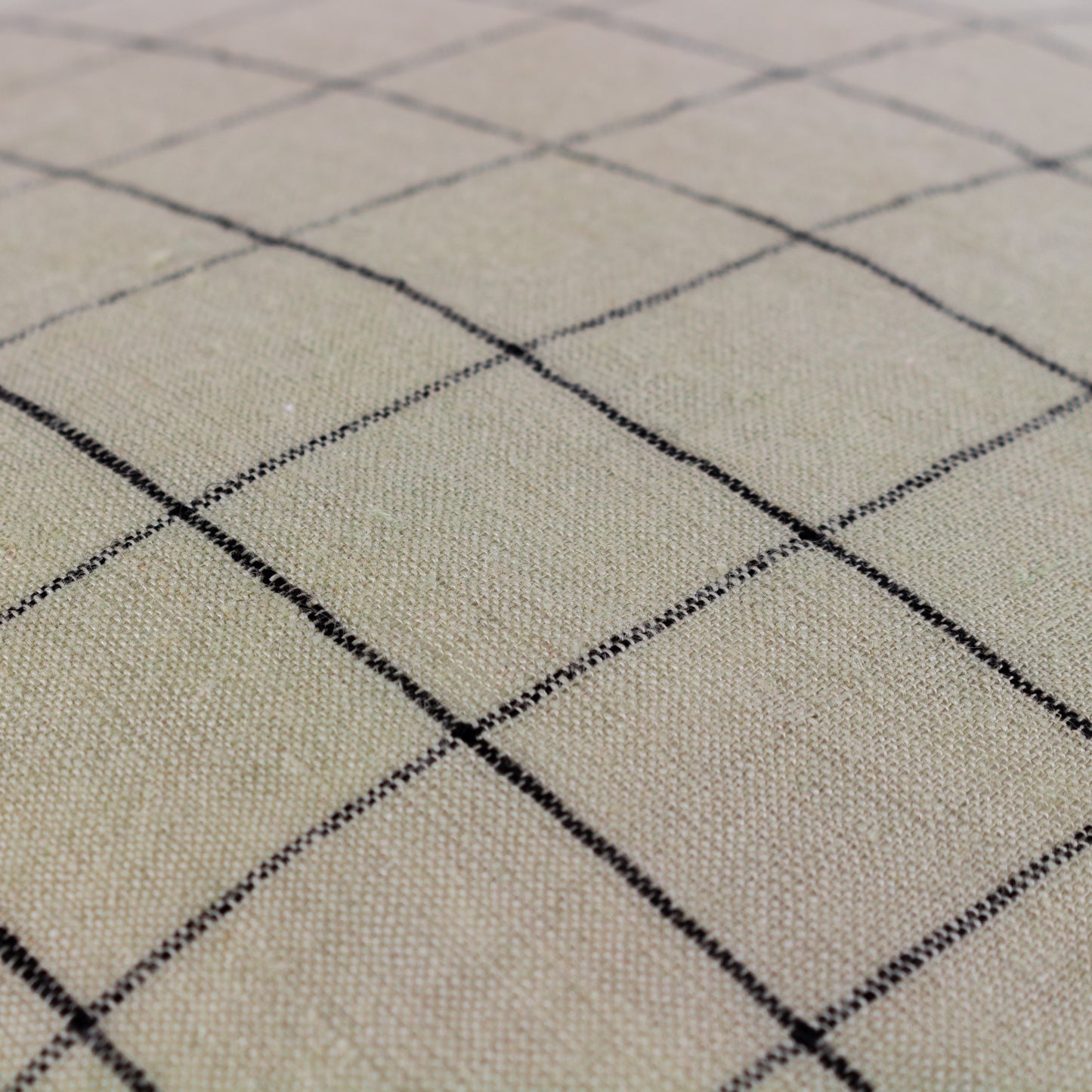 LINEN GRID CHECK 50X50 CUSHION CASE STONE