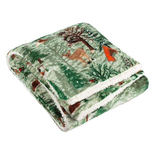 LODGE WOOD 130X150 THROW OAK GREEN