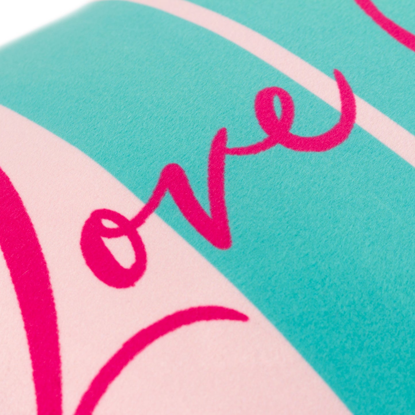 LOVE YOURSELF 30X50 CUSHION CASE AQUA/PINK