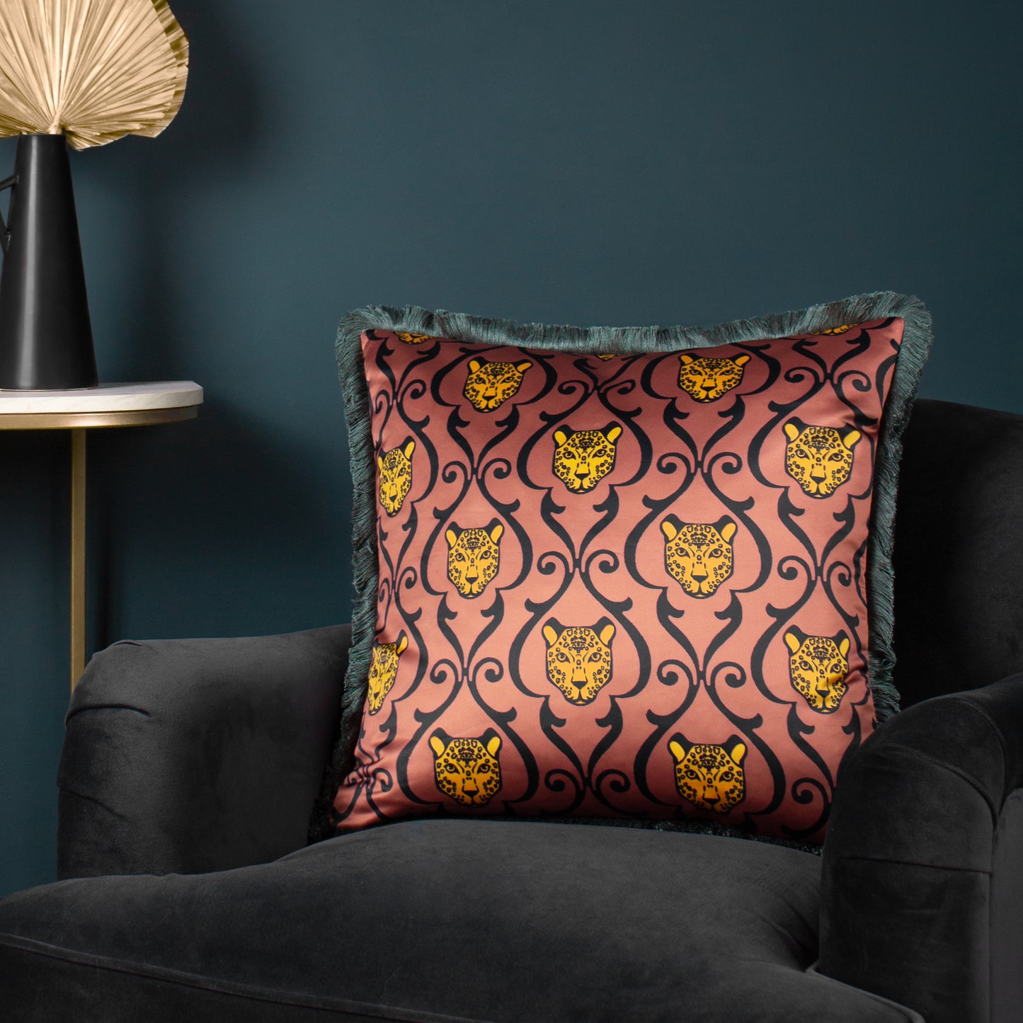 LUPITA 50X50 CUSHION CASE ROSE/EMERALD