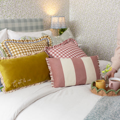 MAUDE GINGHAM 45X45 CUSHION CASE GOLD