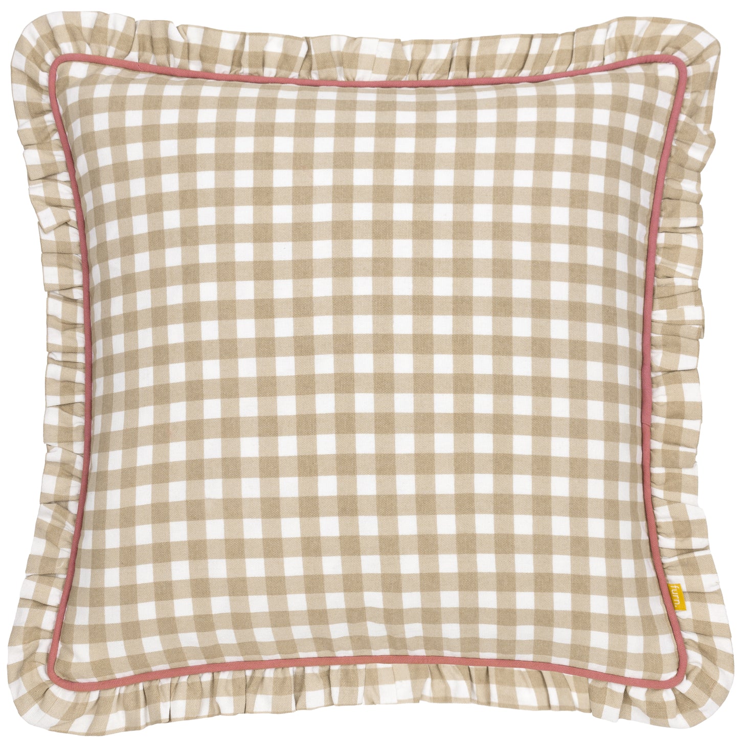 MAUDE GINGHAM 45X45 CUSHION CASE NATURAL