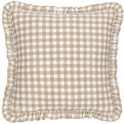 MAUDE GINGHAM 45X45 CUSHION CASE NATURAL