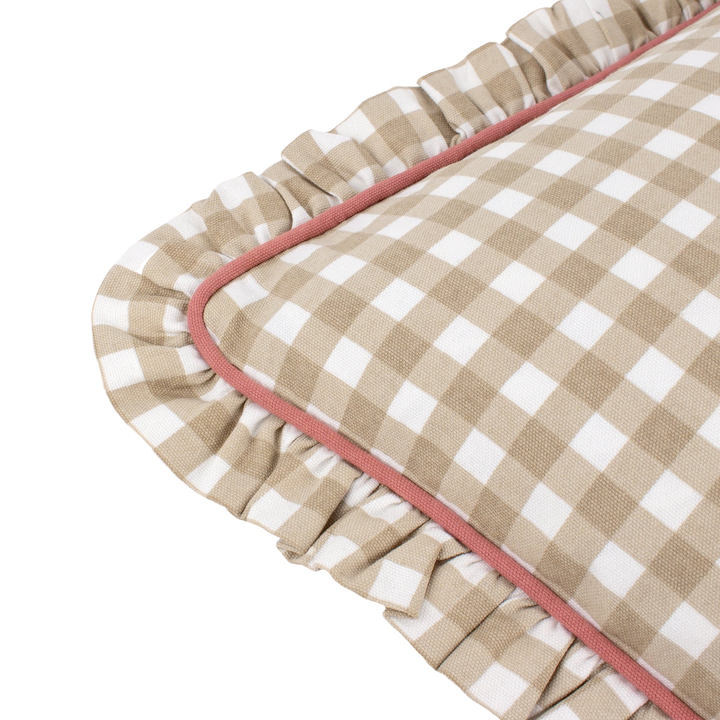 MAUDE GINGHAM 45X45 CUSHION CASE NATURAL