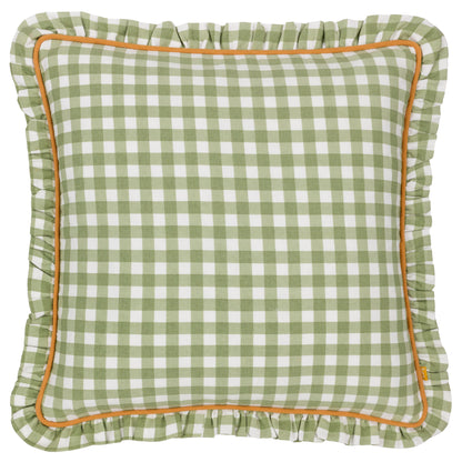 MAUDE GINGHAM 45X45 CUSHION CASE SAGE