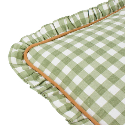 MAUDE GINGHAM 45X45 CUSHION CASE SAGE