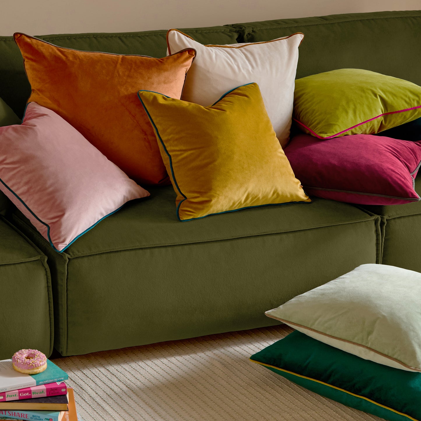 MERIDIAN 55X55 CUSHION CASE ECRU/GINGER