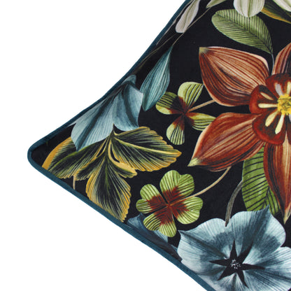 MIDNIGHT GARDEN AQUILEGIA 40X60 CUSHION COVER TEAL