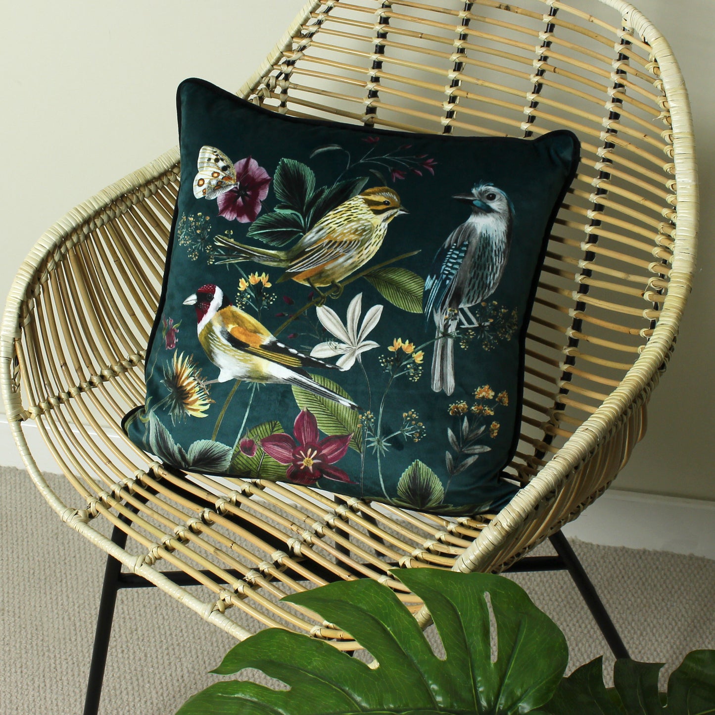 MIDNIGHT GARDEN 43X43 CUSHION COVER BIRDS