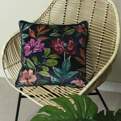 MIDNIGHT GARDEN 43X43 CUSHION COVER WINTER FLORAL